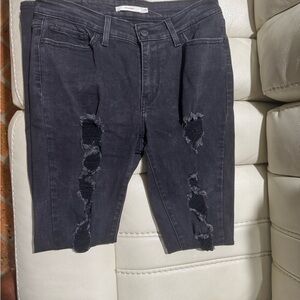 Distressed Black Jeans